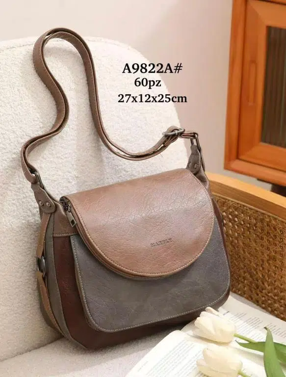 Bolso de Hombro Sintético Multicolor Maxfly con Solapa y Bolsillos Exteriores para Mujer