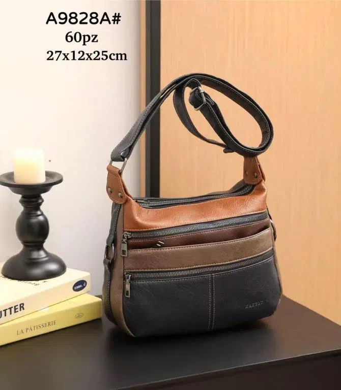 Bolso de Hombro Sintético Maxfly con Diseño Multicolor y 6 Cremalleras para Mujer - Imagen 2