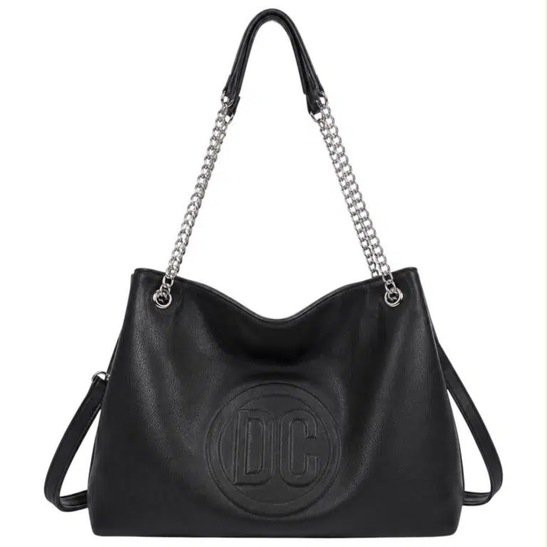 Bolso de Hombro Sintético Hobo con Estampado Frontal D.C. y 2 Asas Ajustables de Cadena - Imagen 6