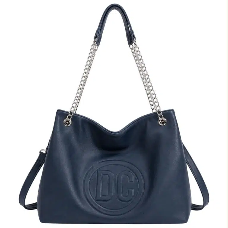 Bolso de Hombro Sintético Hobo con Estampado Frontal D.C. y 2 Asas Ajustables de Cadena - Imagen 7
