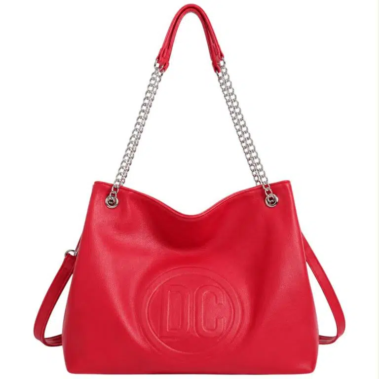 Bolso de Hombro Sintético Hobo con Estampado Frontal D.C. y 2 Asas Ajustables de Cadena - Imagen 9