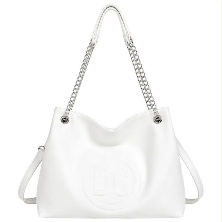 Bolso de Hombro Sintético Hobo con Estampado Frontal D.C. y 2 Asas Ajustables de Cadena - Imagen 4