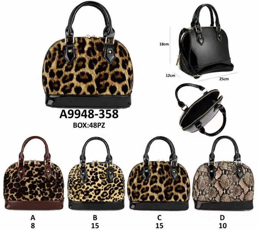 Bolso de Mano Domo Sintético con Frontal Animal Print y 2 Cremalleras Enterizas para Mujer - Imagen 7