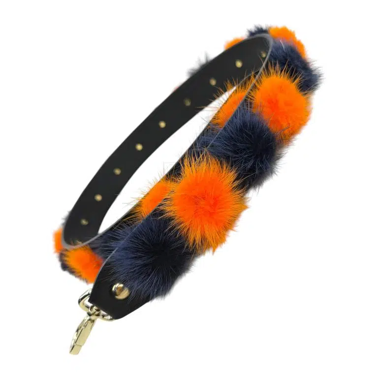 Asa para Bolso de Piel con Pompones Decorativos de Pelito - Imagen 6