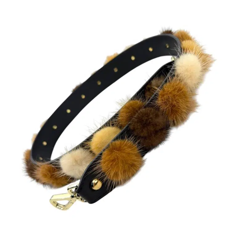 Asa para Bolso de Piel con Pompones Decorativos de Pelito - Imagen 7