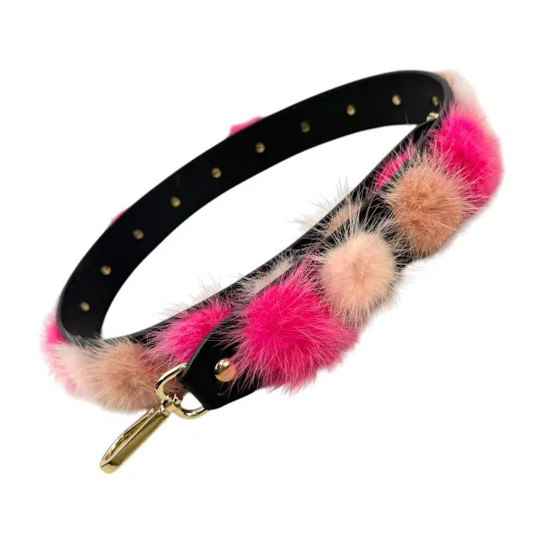 Asa para Bolso de Piel con Pompones Decorativos de Pelito - Imagen 8
