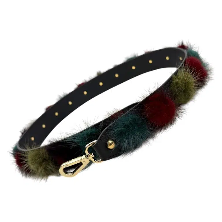 Asa para Bolso de Piel con Pompones Decorativos de Pelito - Imagen 9