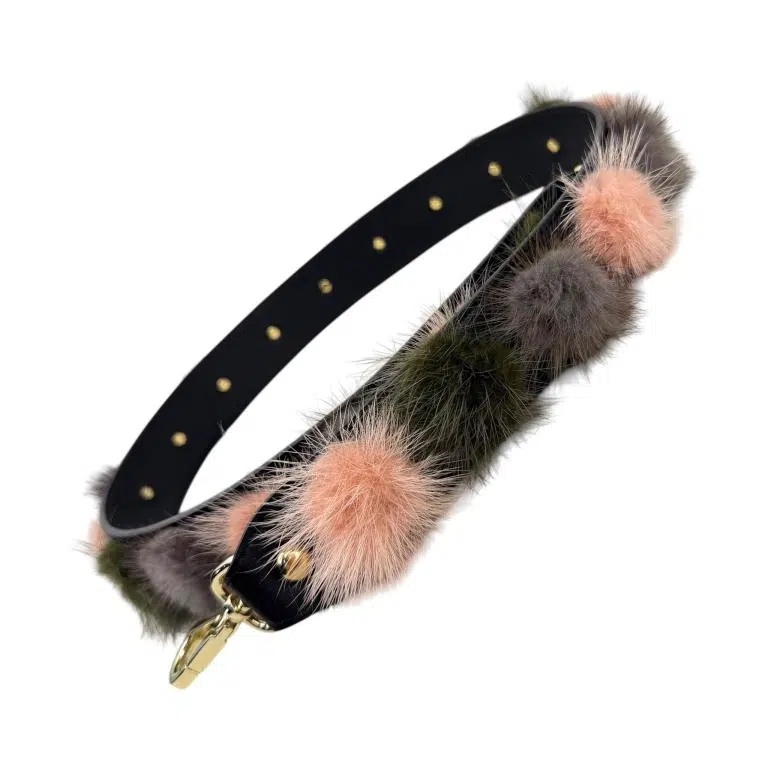 Asa para Bolso de Piel con Pompones Decorativos de Pelito - Imagen 4