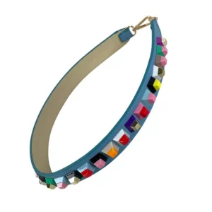 Asa Sintética para Bolso con Enganche Dorado y Piedras de Colores Decorativas para Mujer