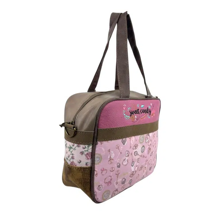 Bolso Sintético Pequeño de Mujer formato Maletín con Diseño de Muñeca Sweet Candy, Bolsillo Trasero y Correa Extraíble - Imagen 4