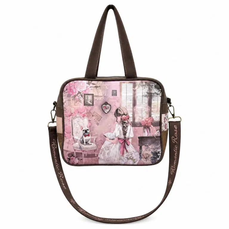 Bolso Sintético Pequeño de Mujer formato Maletín con Diseño de Muñeca Sweet Candy, Bolsillo Trasero y Correa Extraíble - Imagen 5