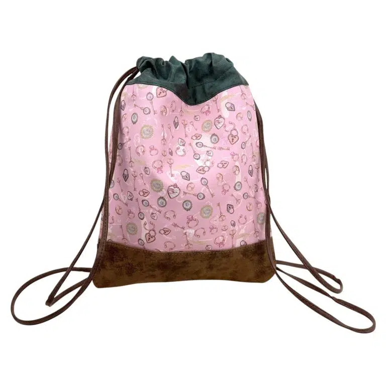 Mochila Sintética Tipo Saco de Mujer con Diseño de Muñeca Sweet Candy y Bolsillo Frontal - Imagen 3