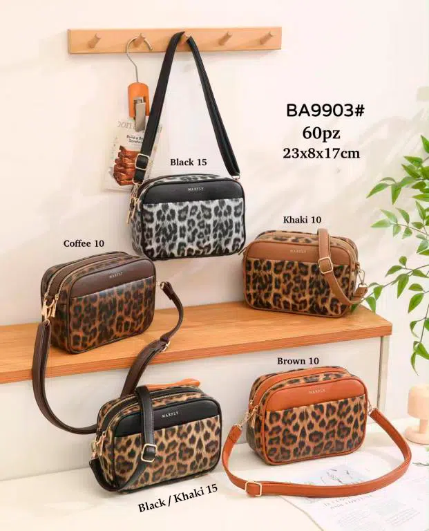 Bolso Bandolera Sintético Maxfly con Diseño Animal Print y 4 Compartimentos para Mujer - Imagen 3