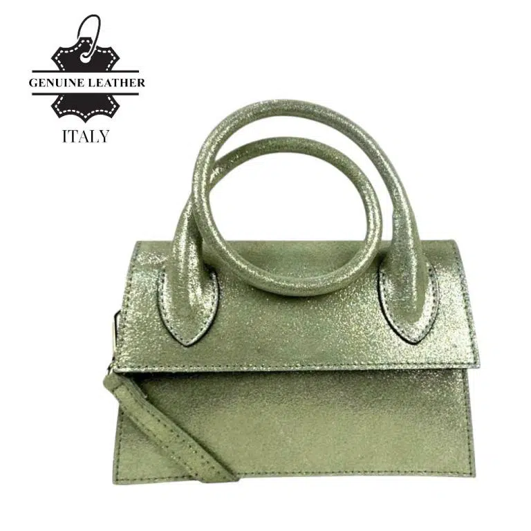 Bolso Bandolera de Piel con Asa Larga Moldeable y Efecto Brillante Mujer - Imagen 6