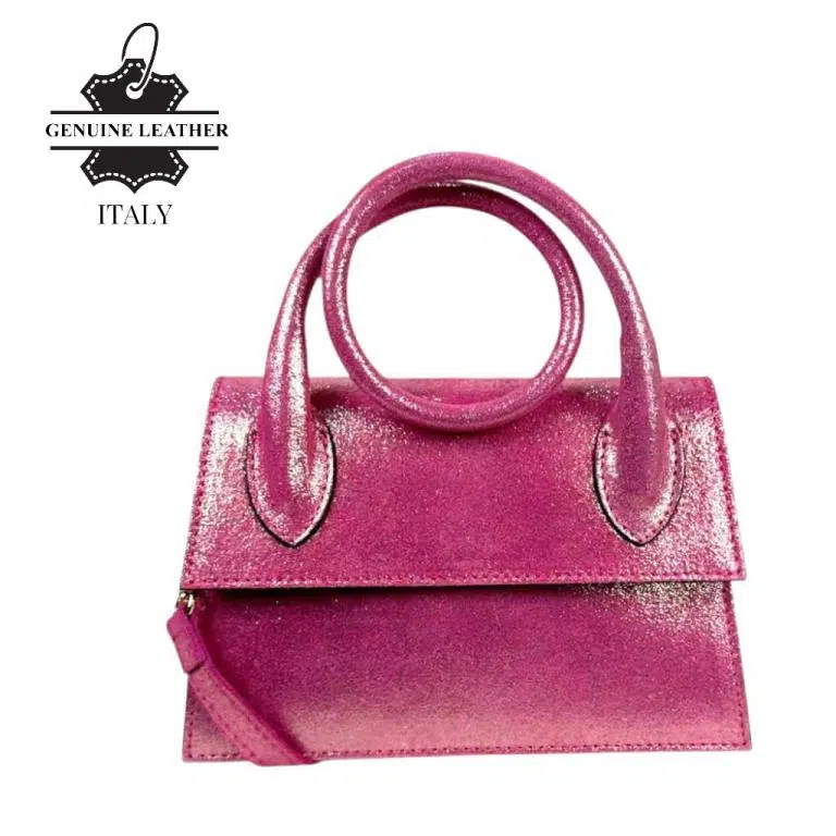 Bolso Bandolera de Piel con Asa Larga Moldeable y Efecto Brillante Mujer - Imagen 8