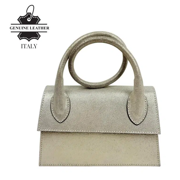 Bolso Bandolera de Piel con Asa Larga Moldeable y Efecto Brillante Mujer - Imagen 9