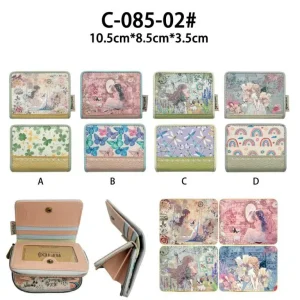 Monedero Compacto Sintético con Diseño Muñeca Sweet Candy, Caja y Espacio para Tarjetas de Mujer