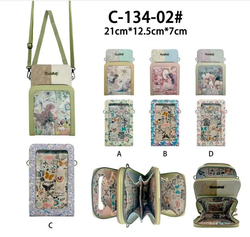 Bolso Portamovil Sintético con Diseño de Muñeca Sweet Candy y Bolsillo Trasero Transparente para Mujer - Imagen 2