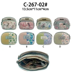 Monedero Sintético con Diseño Muñeca Sweet Candy, Bolsillo Frontal y Cierre de Cremallera para Mujer