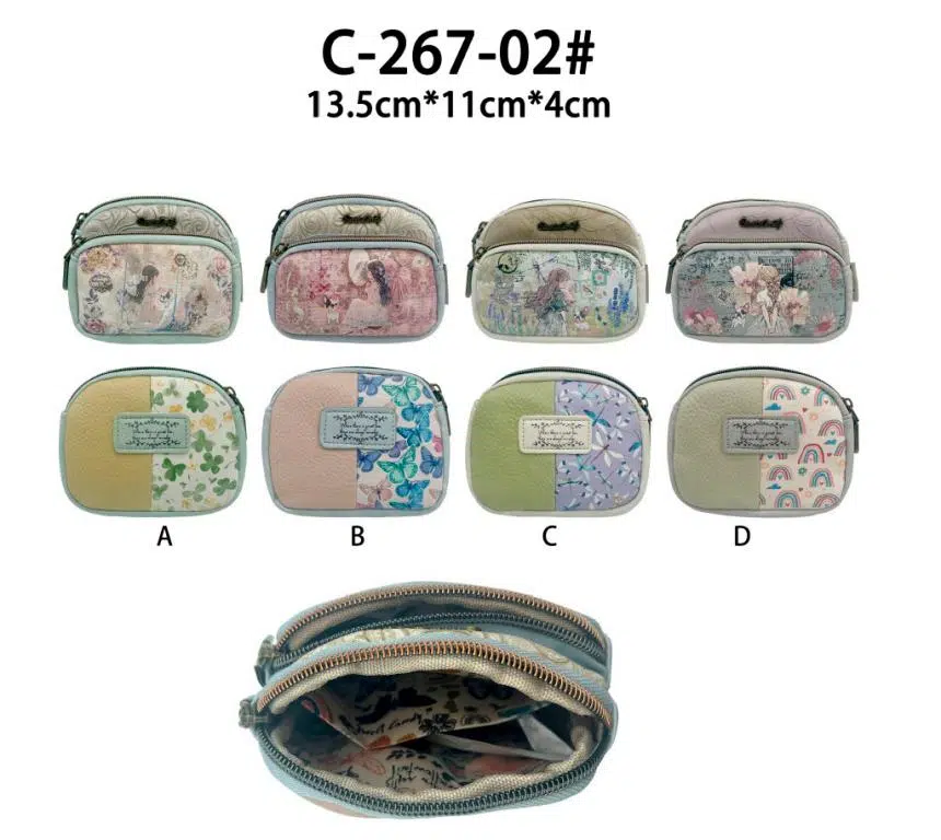 Monedero Sintético con Diseño Muñeca Sweet Candy, Bolsillo Frontal y Cierre de Cremallera para Mujer - Imagen 2