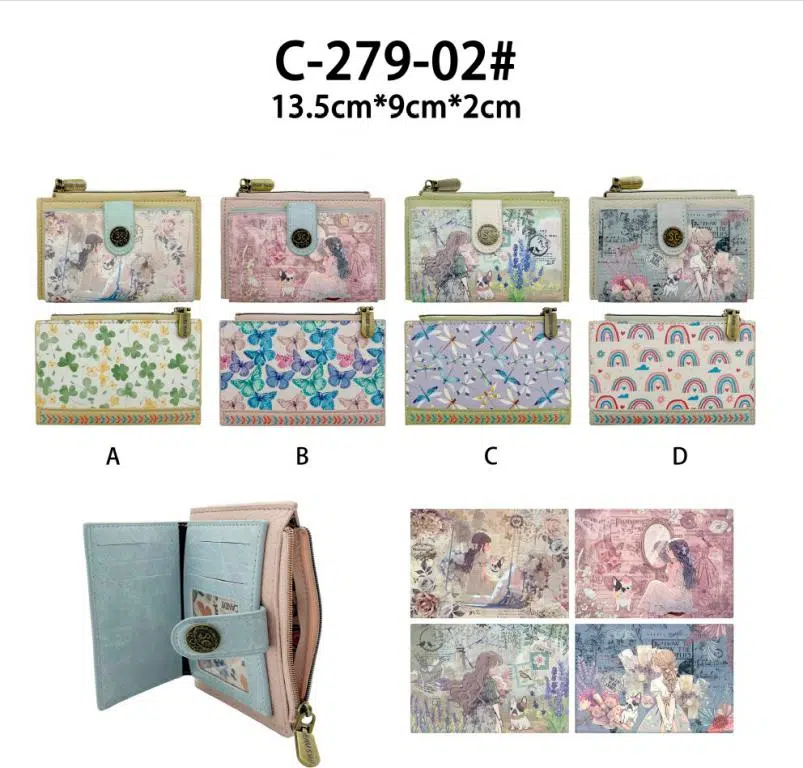 Monedero-Tarjetero de Mujer con Diseño Muñeca Sweet Candy, Caja, Mini Solapa y Cremallera - Imagen 2