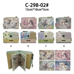 Monedero Sintético con Diseño Muñeca Sweet Candy, Caja, Cremallera, Solapa y Espacio para Tarjetas