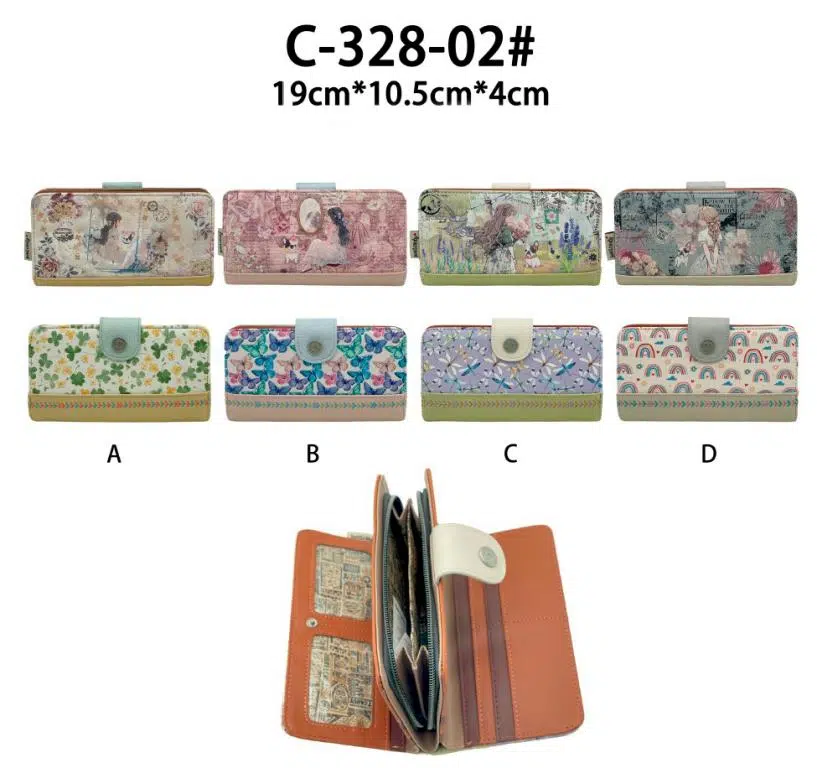Cartera Sintética de Mujer con Diseño Muñeca Sweet Candy, Bolsillo Interno y Espacio para Tarjetas