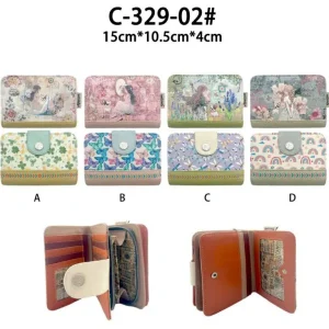 Monedero Sintético de Mujer con Diseño Muñeca Sweet Candy, Espacio para Monedas y Tarjetas