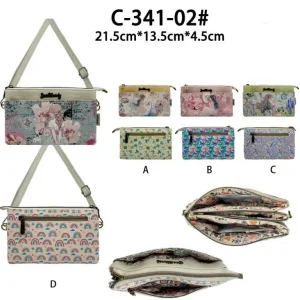 Bolso Bandolera Sintético de Mujer con Diseño Muñeca Sweet Candy, Bolsillos Exteriores y 3 Compartimentos