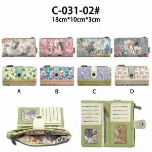 Cartera Sintética Muñeca Sweet Candy con Espacio para Tarjetas y Bolsillo Interno de Mujer