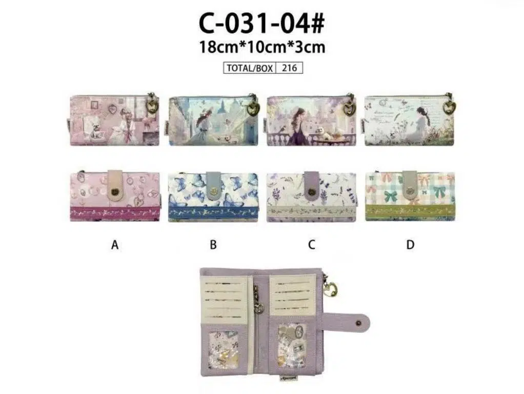 Cartera Sintética con Muñeca Sweet Candy, Espacio para Tarjetas y Cremalleras con Corazón para Mujer - Imagen 2