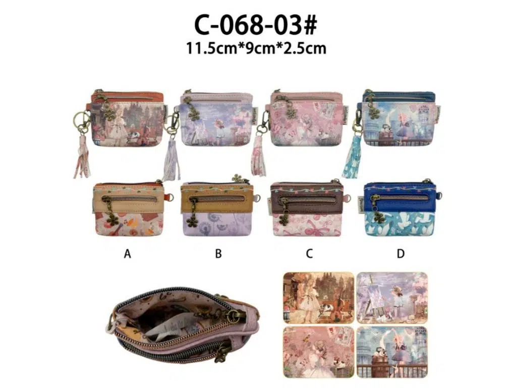 Monedero Compacto Muñeca Sweet Candy con Bolsillos Exteriores y Cremallera para Mujer - Imagen 2