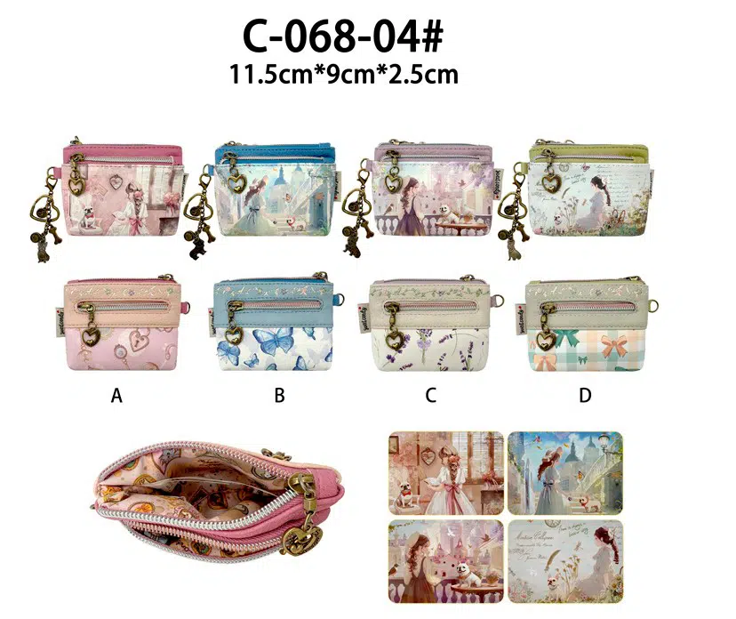 Monedero Sintético de Mujer Muñeca Sweet Candy con Bolsillos Exteriores y Tamaño Compacto