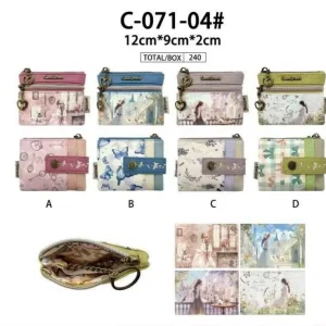 Monedero Sintético con Muñeca Sweet Candy, Anilla, Caja y Bolsillo Frontal con Cremallera para Mujer