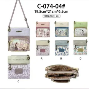 Bolso Bandolera Sintético de Mujer con Muñeca Sweet Candy y 4 Bolsillos con Cremallera