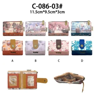 Monedero Sintético Compacto con Muñeca Sweet Candy y Espacio para Tarjetas de Mujer