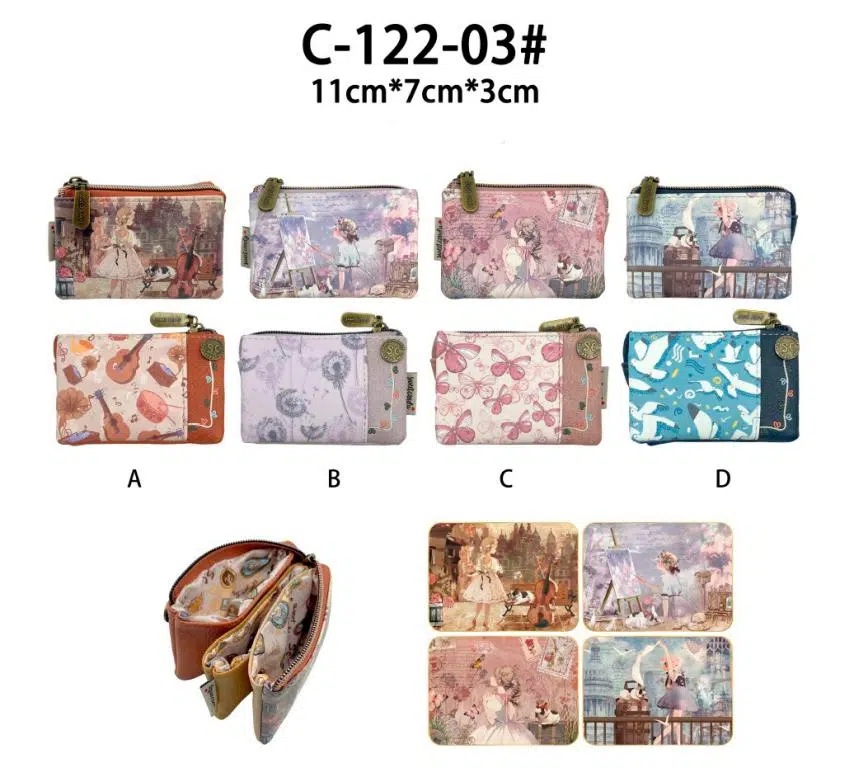 Monedero Compacto y Sintético con 3 Compartimentos y Diseño Muñeca Sweet Candy para Mujer - Imagen 2
