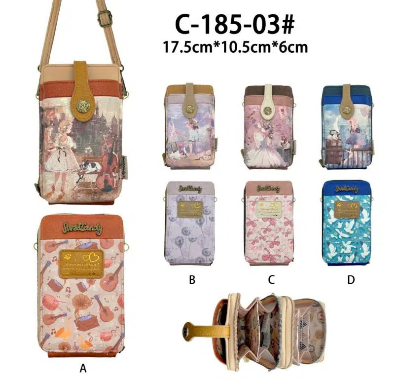 Bolsito Portamovil de Muñeca Sweet Candy para Mujer con 3 Compartimentos y Tira Bandolera - Imagen 3