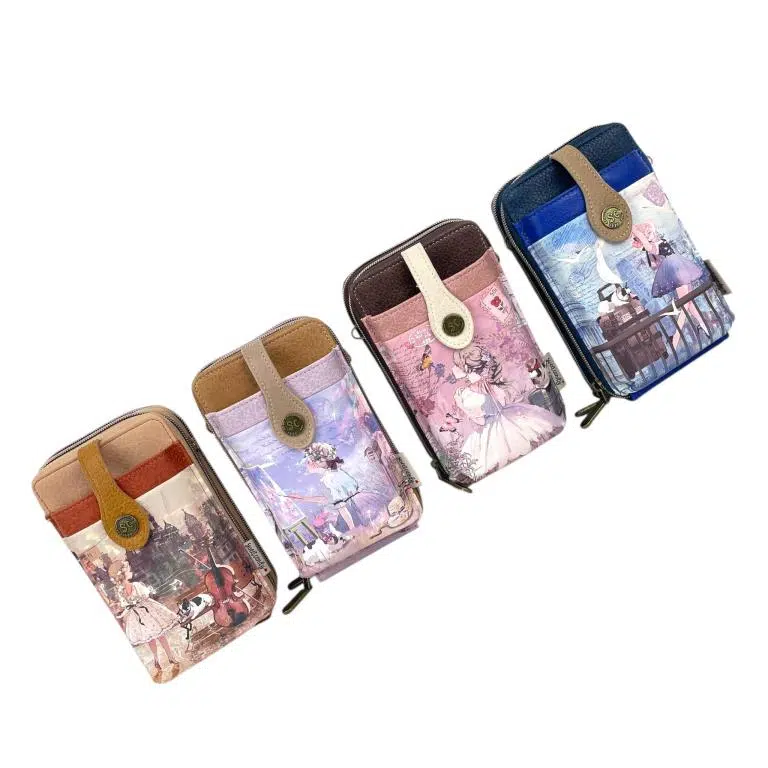 Bolsito Portamovil de Muñeca Sweet Candy para Mujer con 3 Compartimentos y Tira Bandolera