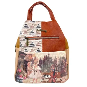 Amplia Mochila Sintética Muñeca Sweet Candy Mujer con Bolsillos Exteriores y Cremallera