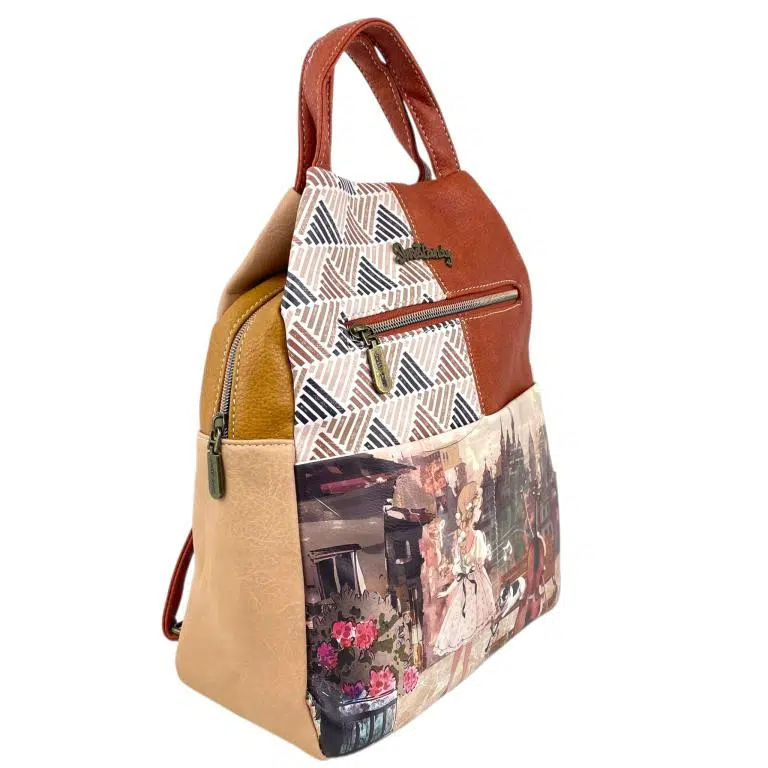 Amplia Mochila Sintética Muñeca Sweet Candy Mujer con Bolsillos Exteriores y Cremallera - Imagen 5