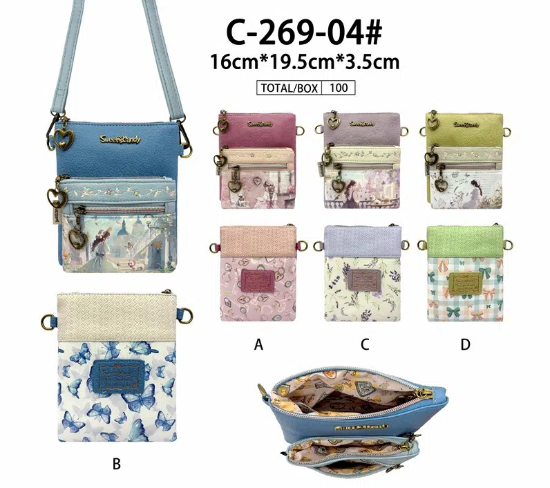 Bolso Bandolera Sintético de Mujer con Muñeca Sweet Candy y Bolsillos Frontales - Imagen 2