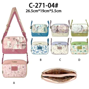 Bolso Bandolera Sintético de Mujer con Muñeca Sweet Candy y 2 Compartimentos Principales