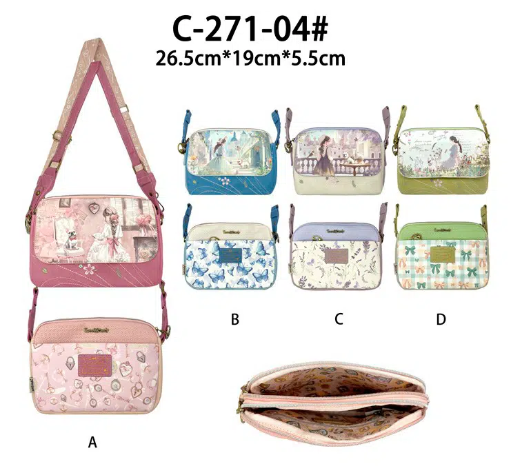 Bolso Bandolera Sintético de Mujer con Muñeca Sweet Candy y 2 Compartimentos Principales - Imagen 2