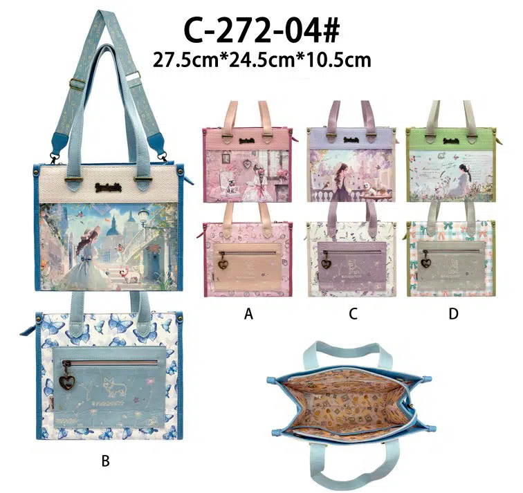 Bolso Sintético Shopper de Mujer con Muñeca Sweet Candy y Bolsillo Trasero con Cierre de Cremallera