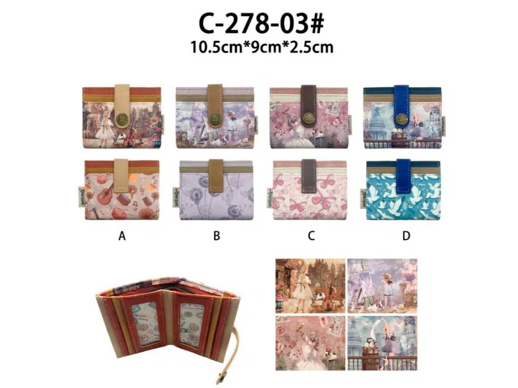 Monedero Compacto con Diseño Muñeca Sweet Candy, Caja y Espacio para Tarjetas de Mujer - Imagen 2