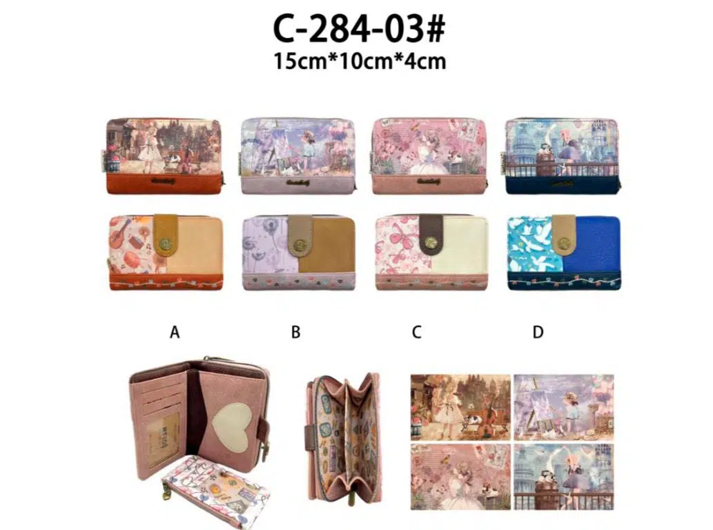 Cartera Sintética con Diseño Muñeca Sweet Candy, Caja y Tarjetero Extraíble para Mujer - Imagen 2