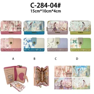 Cartera Sintética de Mujer con Muñeca Sweet Candy, Caja, Mini Solapa y Tarjetero Extraíble