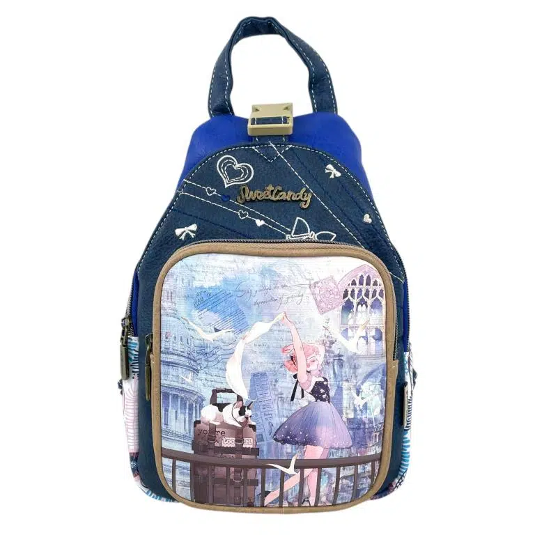 Mochila Sweet Candy con Diseño de Muñeca y Bolsillos Exteriores para Mujer