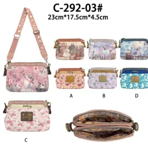 Bolso Bandolera de Mujer con Muñeca Sweet Candy, Cremallera y Compartimento Trasero